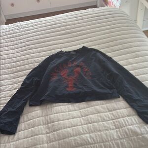 Vineyard Vines Navy and Red Long Sleeve Tee